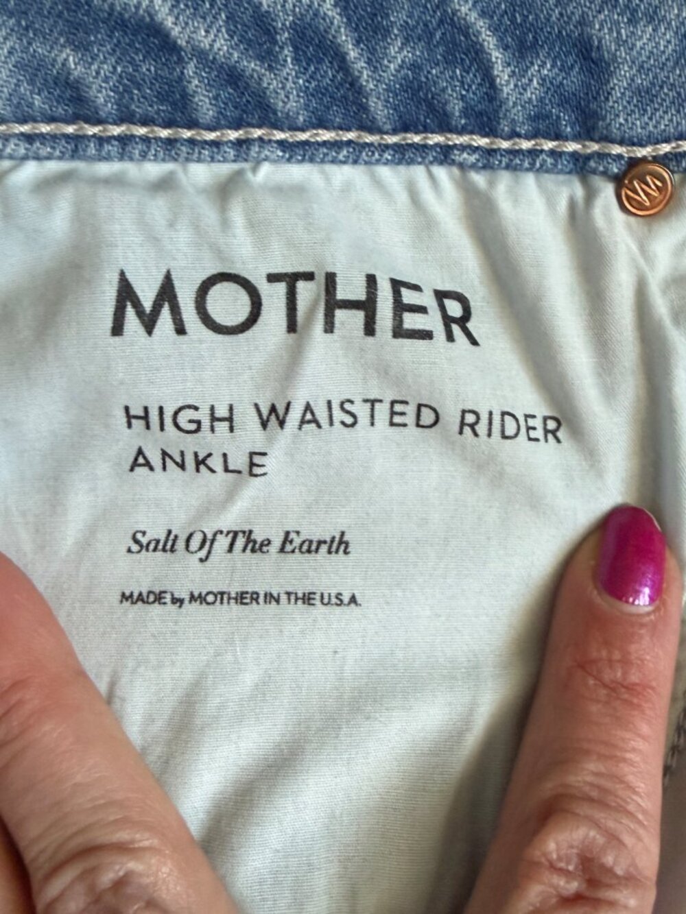 MOTHER High Waisted Rider Ankle Jean, Size 26 - Salt of the Earth Wash - Picture 9 of 14